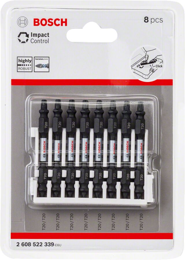 Bosch - Impact Control Serisi Çift Taraflı Vidalama Ucu 8'li T20 *65mm