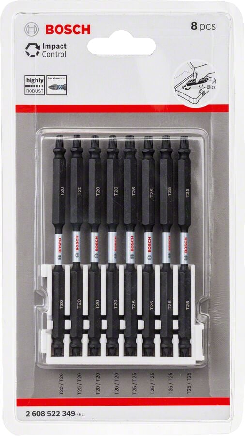 Bosch - Impact Control Serisi Çift Taraflı Vidalama Ucu 8'liT20x4/T25x4 *110mm