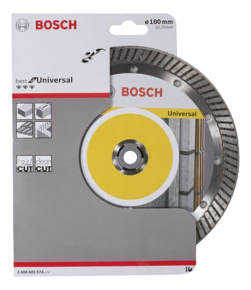 Bosch - Best Serisi Genel Yapı Malzemeleri İçin Turbo Segmanlı Elmas Kesme Diski 180 mm