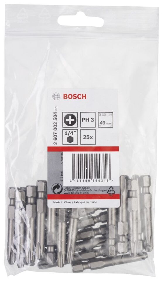 Bosch - Extra Hard Serisi Vidalama Ucu PH3*49 mm 25'li