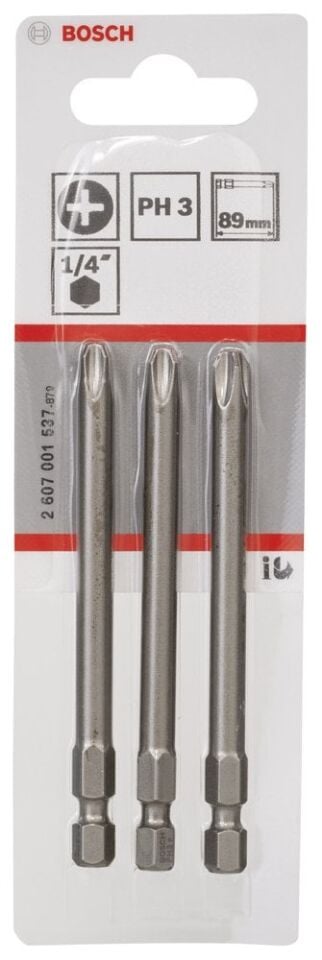Bosch - Extra Hard Serisi Vidalama Ucu PH3*89 mm 3'lü