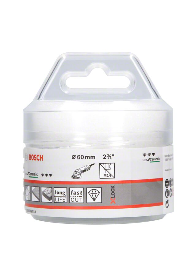 Bosch - X-LOCK - Best Serisi, Taşlama İçin Seramik Kuru Elmas Delici 60*35 mm