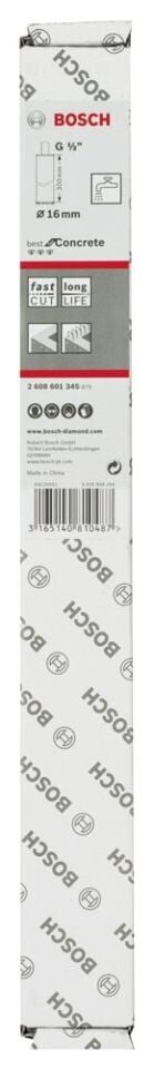 Bosch - Best Serisi Beton İçin 1/2'' Girişli Elmas Sulu Karot Ucu 16 mm