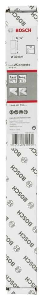 Bosch - Best Serisi Beton İçin 1/2'' Girişli Elmas Sulu Karot Ucu 30 mm