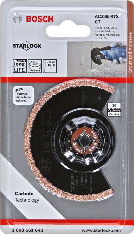 Bosch - Starlock - ACZ 85 RT3 - Carbide RIFF Zımpara Uçlu Segman Testere Bıçağı 30 Kum Kalınlığı 1'li