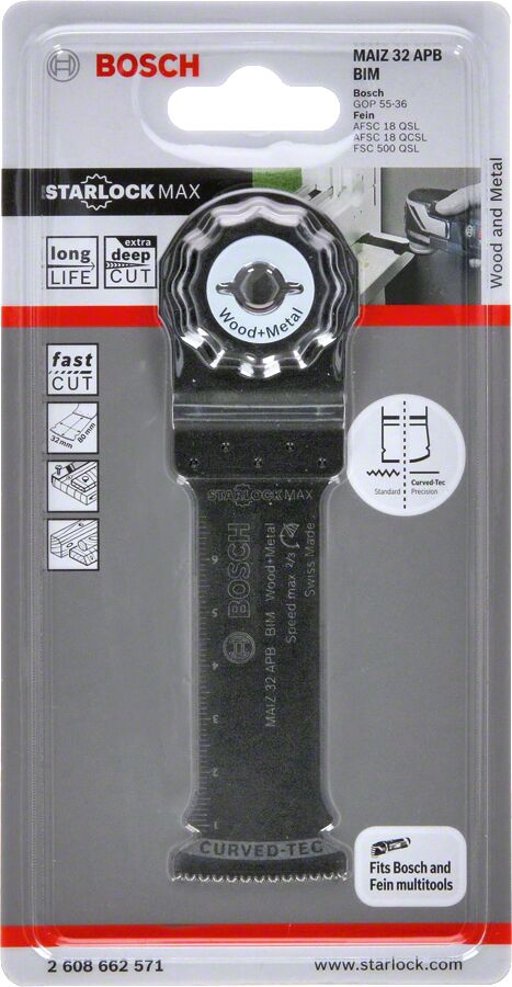 Bosch - Starlock Max - MAIZ 32 APB - BIM Ahşap ve Metal İçin Daldırmalı Testere Bıçağı 1'li