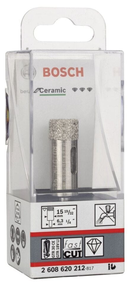 Bosch - Best Serisi, GTR 30 İçin Seramik Kuru Elmas Delici 15*35 mm