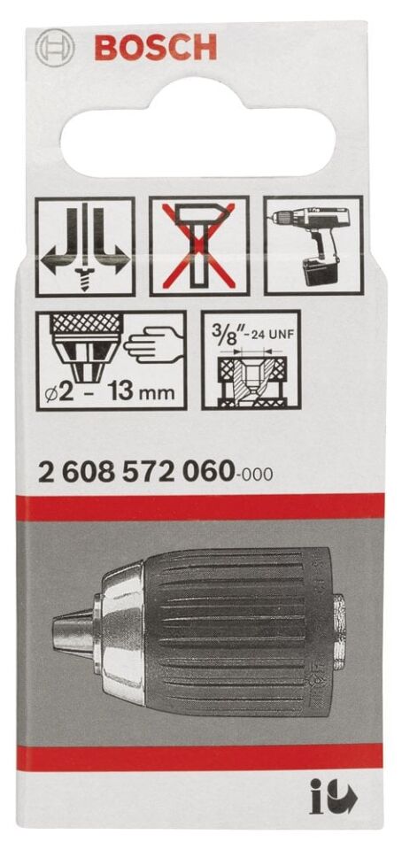 Bosch - 2-13 mm - 3/8''-24 Anahtarsız Mandren