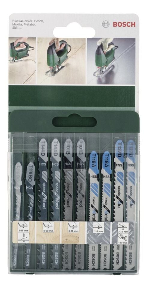 Bosch - 10 Parça Dekupaj Testere Seti Karışık