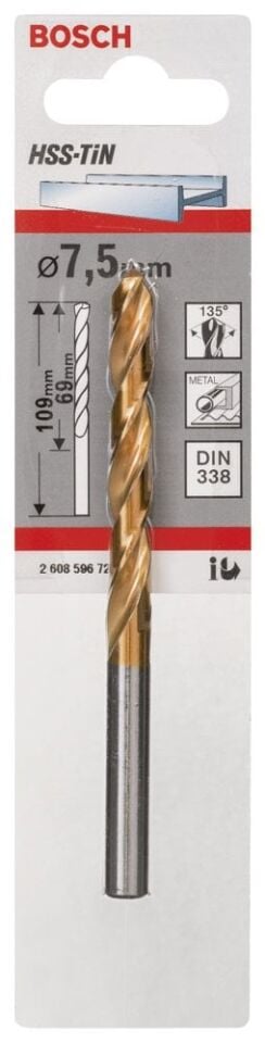 Bosch - HSS-TiN Metal Matkap Ucu 7,5*109 mm