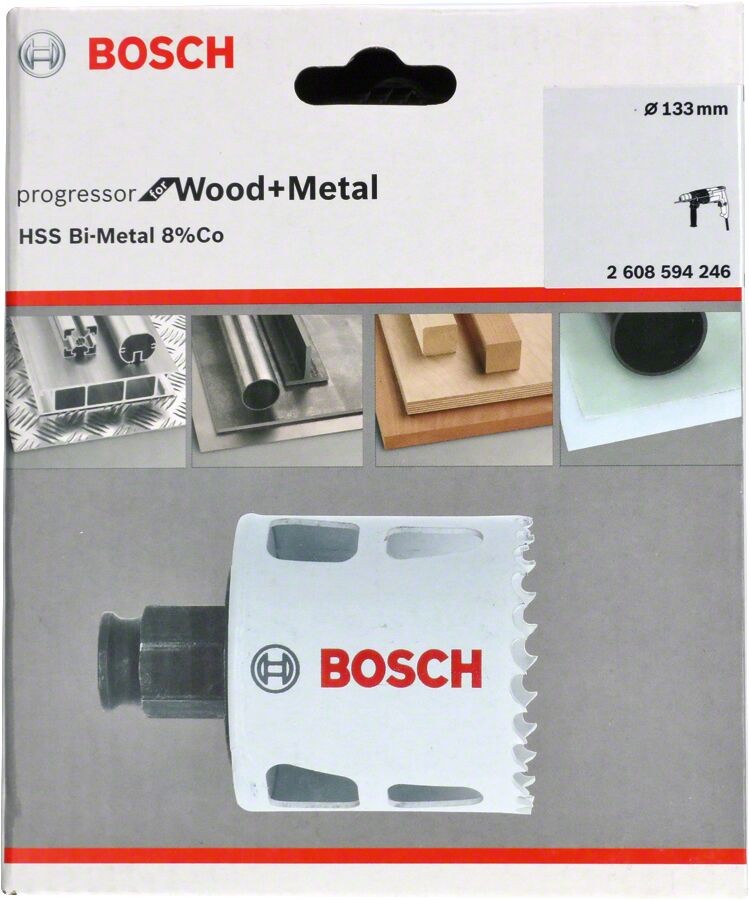 Bosch - Yeni Progressor Serisi Ahşap ve Metal için Delik Açma Testeresi (Panç) 133 mm