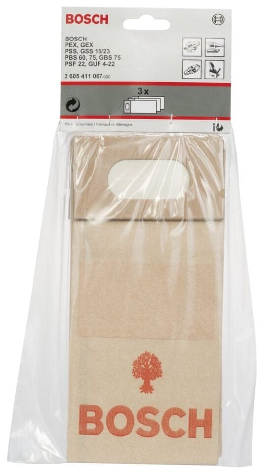 Bosch - Kağıt Toz Torbası (Tek Kullanımlık) 3lü