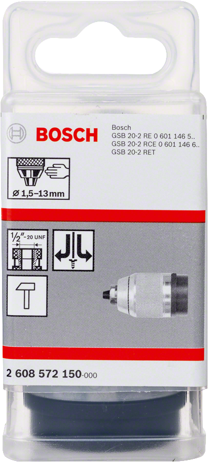 Bosch - 1/2''-20 - 1,5-13 mm Supra Mandren Krom.