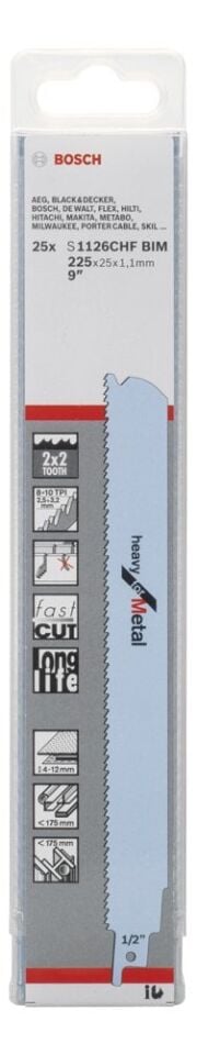 Bosch - Heavy Serisi Metal için Panter Testere Bıçağı S 1126 CHF - 25'li