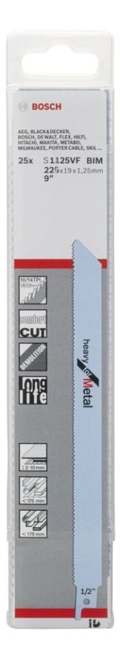 Bosch - Heavy Serisi Metal için Panter Testere Bıçağı S 1125 VF - 25'li