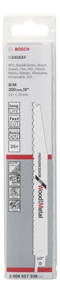 Bosch - Progressor Serisi Ahşap Ve Metal için Panter Testere Bıçağı S 3456 XF - 25'li