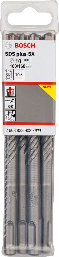 Bosch - SDS-Plus-5X Serisi Kırıcı Delici Matkap Ucu 10*160 mm 10'lu