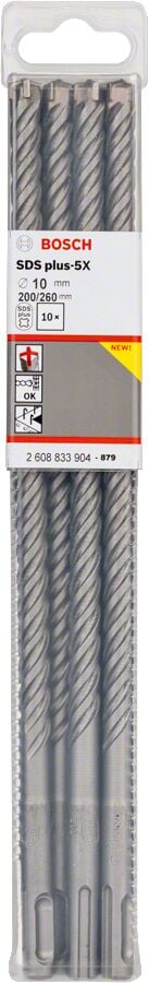 Bosch - SDS-Plus-5X Serisi Kırıcı Delici Matkap Ucu 10*260 mm 10'lu