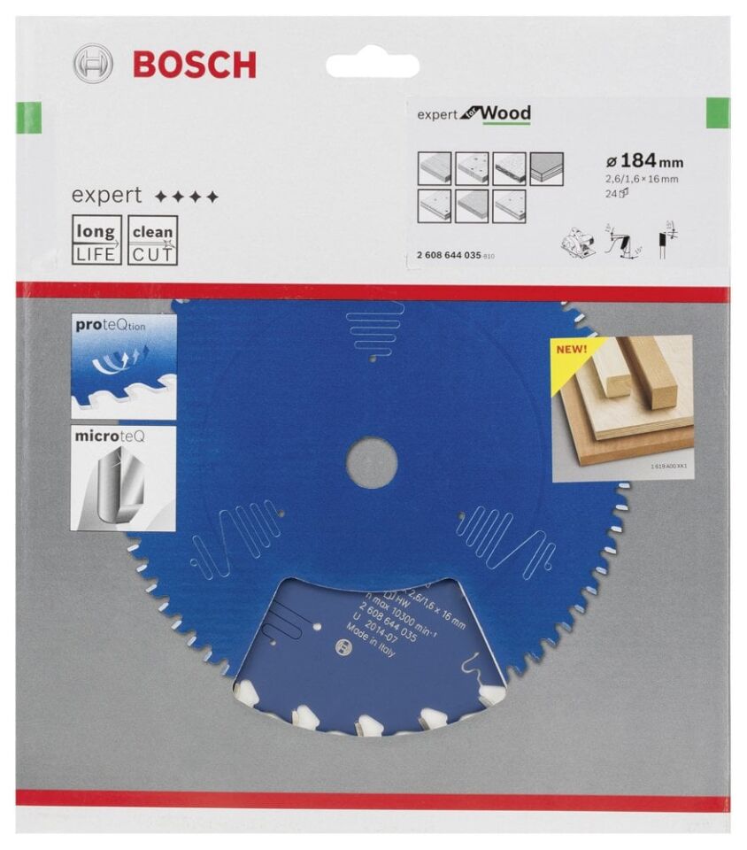 Bosch - Expert Serisi Ahşap için Daire Testere Bıçağı 184*16 mm 24 Diş