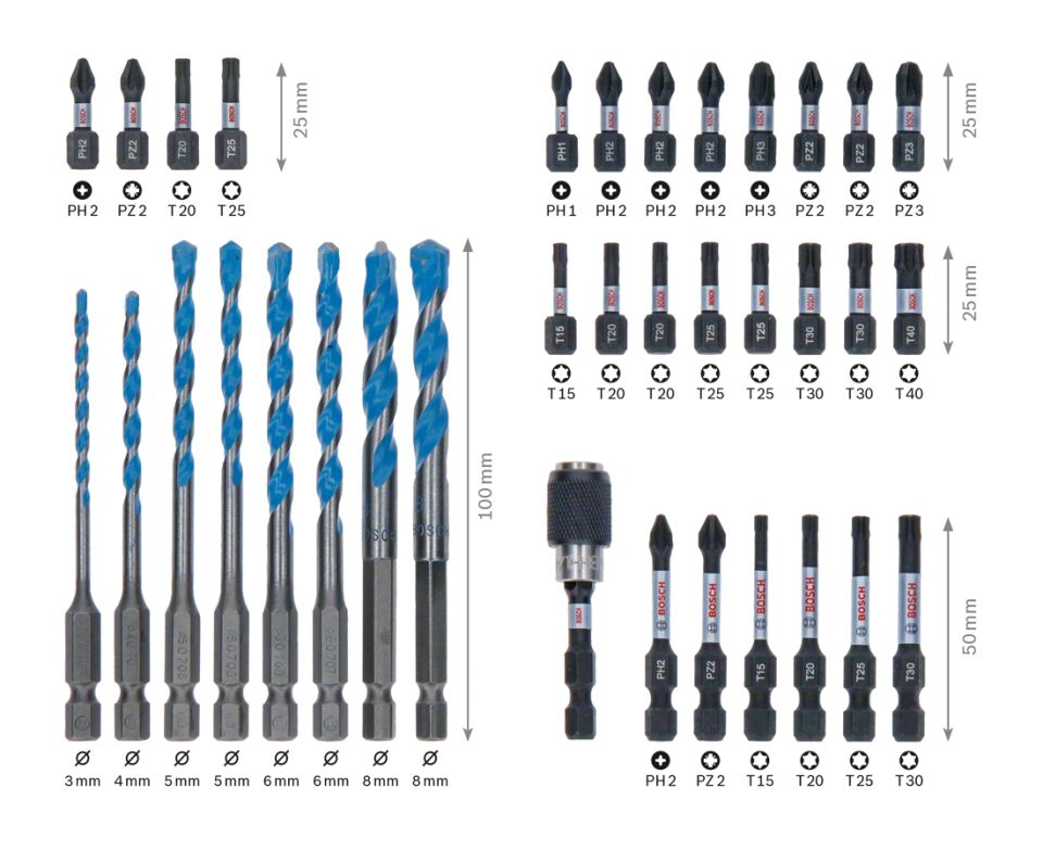 Bosch - Impact Control Serisi HEX-9 MC 35 Parça Karışık Set