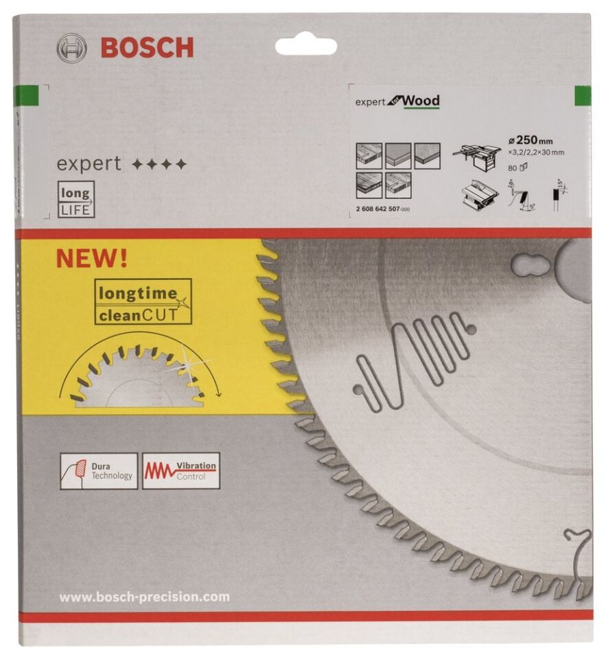 Bosch - Expert Serisi Ahşap için Daire Testere Bıçağı 250*30 mm 80 Diş