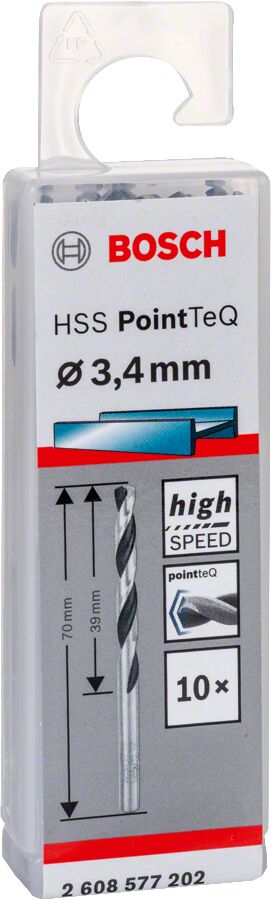 Bosch - HSS-PointeQ Metal Matkap Ucu 3,4 mm 10'lu