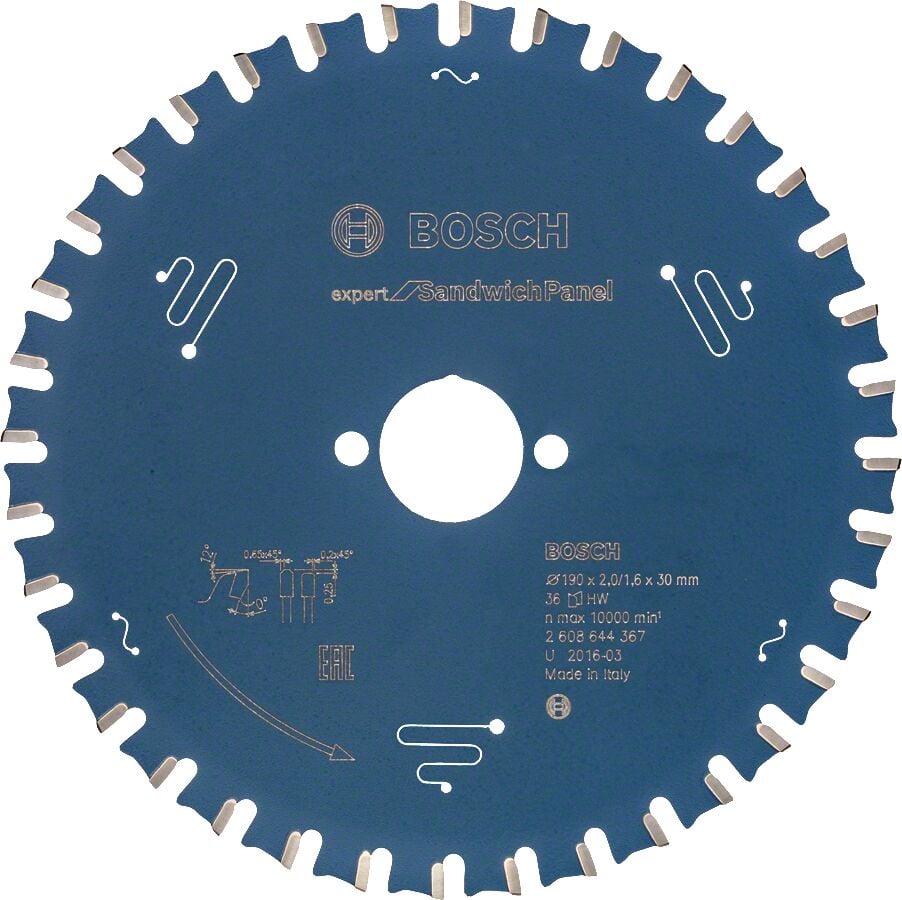 Bosch - Expert Serisi Sandviç Panel için Daire Testere Bıçağı 190*30 mm 36 Diş