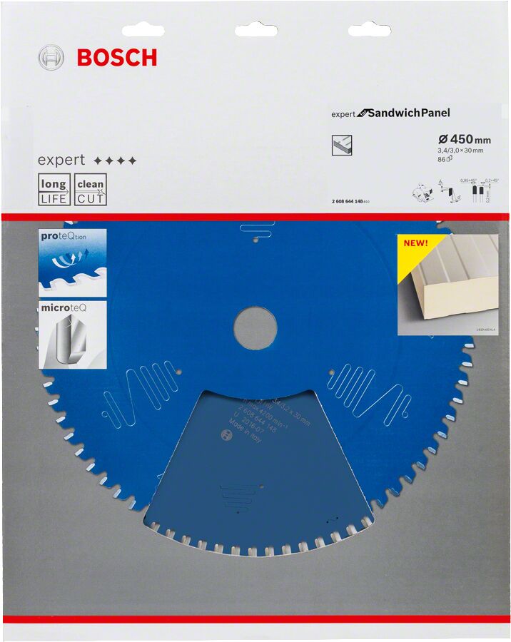 Bosch - Expert Serisi Çelik Levhalı Sandviç Panelleri için Daire Testere Bıçağı 450*30 mm 86 Diş