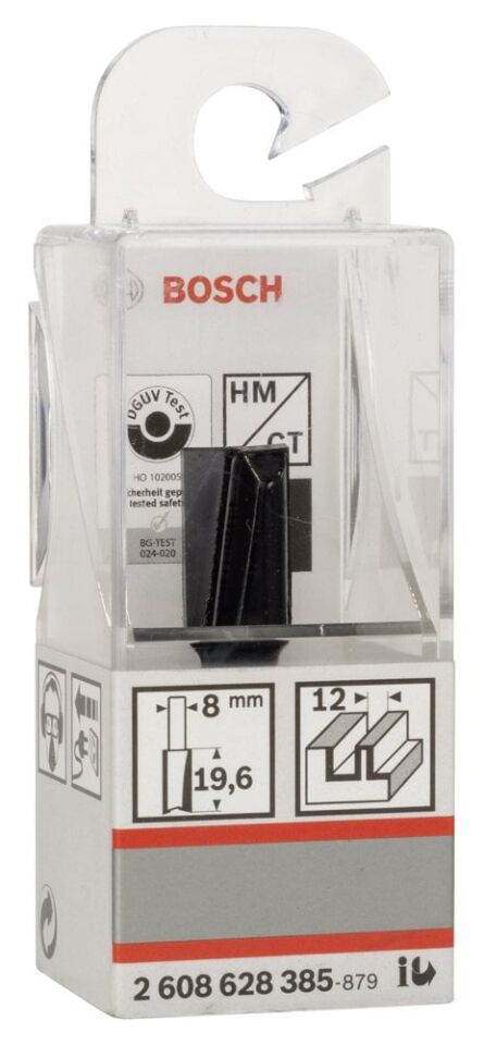 Bosch - Standard Seri Ahşap İçin Çift Oluklu, Sert Metal Düz Freze Ucu 8*12*51mm