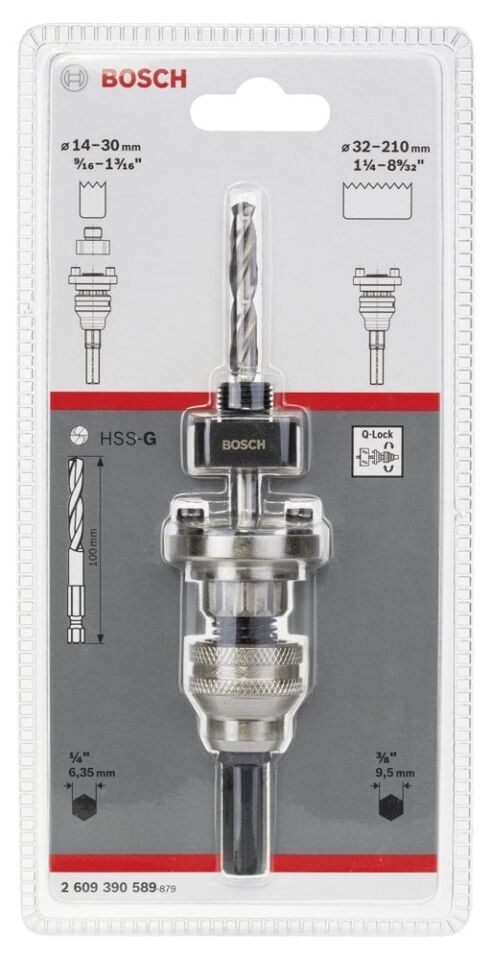 Bosch - Altıgen Şaftlı Q-Lock (Hızlı Kilitleme) Adaptörü, 14-210 mm Pançlar için