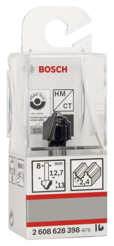 Bosch - Standard Seri Ahşap İçin Çift Oluklu Sert Metal Kenar Biçimlendirme Frezesi 8*12,7*46mm