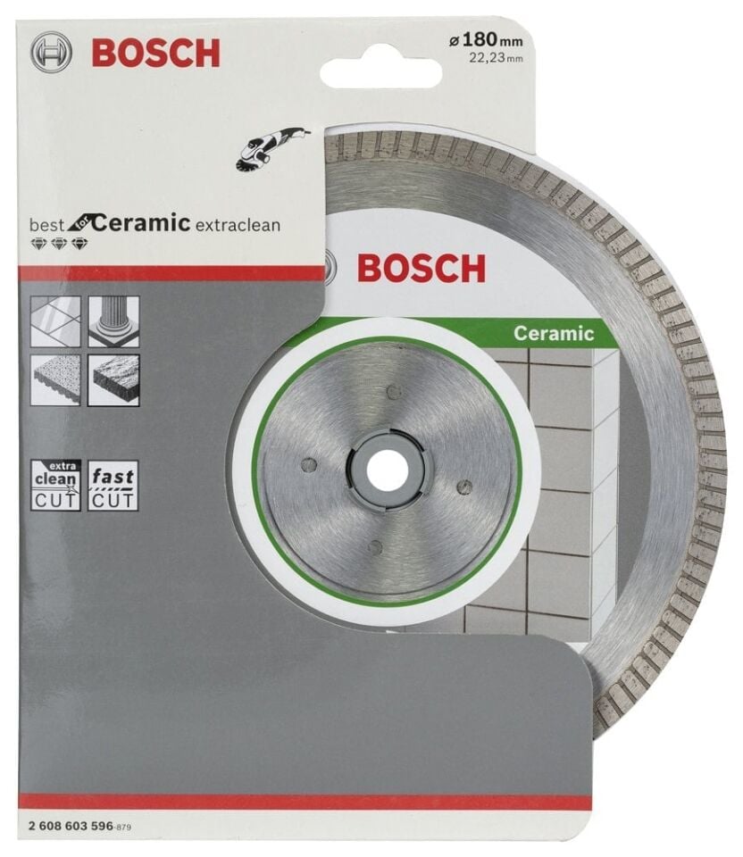 Bosch - Best Serisi Seramik İçin, Extra Temiz Kesim Turbo Segman  Elmas Kesme Diski 180 mm