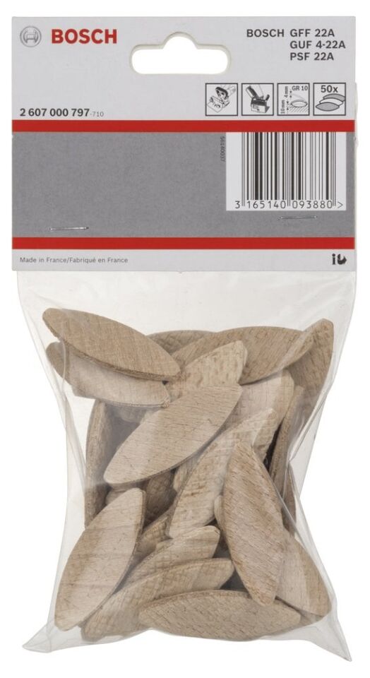 Bosch - Yassı Dübel GR 10 55*19*4 mm 50'li